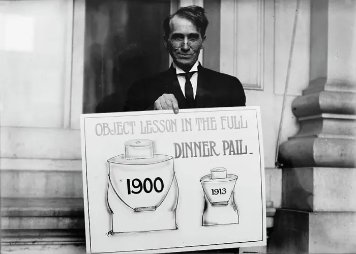 Framed Print : Theron Akin, Rep. from New York; with Full Dinner Pail Placard, 1913. Creator: Harris & Ewing. Theron Akin, Rep. from New York; with Full Dinner Pail Placard, 1913. Creator: Harris & Ewing Framed Print : Theron Akin, Rep. from New York; with Full Dinner Pail Placard, 1913. Creator: Harris & Ewing. Theron Akin, Rep. from New York; with Full Dinner Pail Placard, 1913. Creator: Harris & Ewing