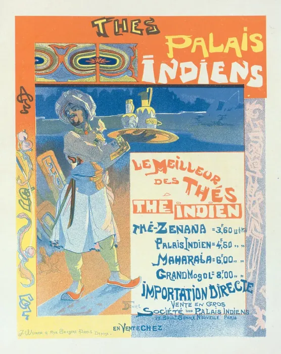 Framed Print : Thes du Palais India, 1899. Creator: Feure, Georges de (1868-1928) Framed Print : Thes du Palais India, 1899. Creator: Feure, Georges de (1868-1928)