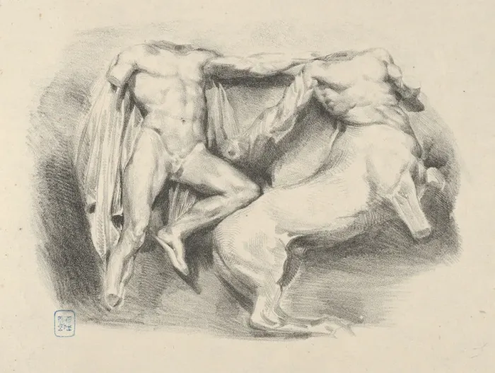 Framed Print : Theseus Conqueror of the Centaur Eurytus, 1825. 1825. Creator: Eugene Delacroix Framed Print : Theseus Conqueror of the Centaur Eurytus, 1825. 1825. Creator: Eugene Delacroix