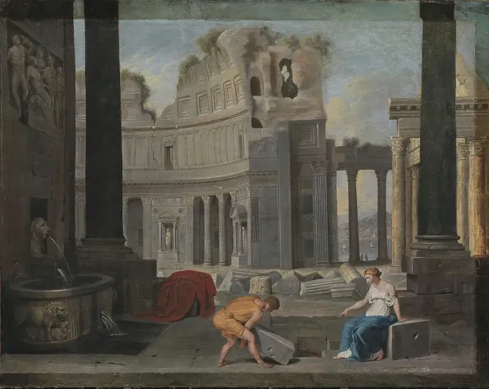 Framed Print : Theseus finding his Father's Sword and Sandals, 1612-1659. Creator: Jean Lemaire Framed Print : Theseus finding his Father's Sword and Sandals, 1612-1659. Creator: Jean Lemaire