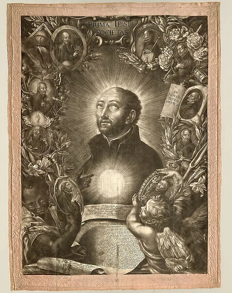 Thesis-Sheet showing Saint Ignatius of Loyola, November 15, 1696. Creator: Elias Christoph Heiss