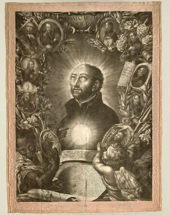 Framed Print : Thesis-Sheet showing Saint Ignatius of Loyola, November 15, 1696. Creator: Elias Christoph Heiss Framed Print : Thesis-Sheet showing Saint Ignatius of Loyola, November 15, 1696. Creator: Elias Christoph Heiss