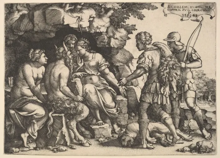 Framed Print : Thetis and Chiron, 1543. Creator: Georg Pencz Framed Print : Thetis and Chiron, 1543. Creator: Georg Pencz