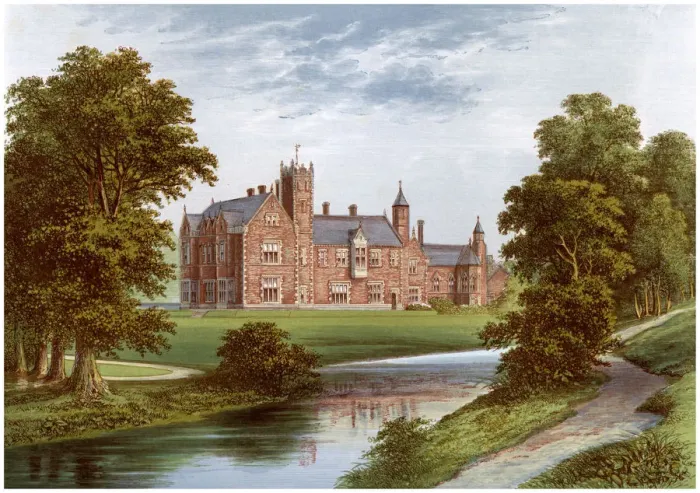 Framed Print : Thicket Priory, York, home of the Dunnington-Jefferson family, c1880 Framed Print : Thicket Priory, York, home of the Dunnington-Jefferson family, c1880