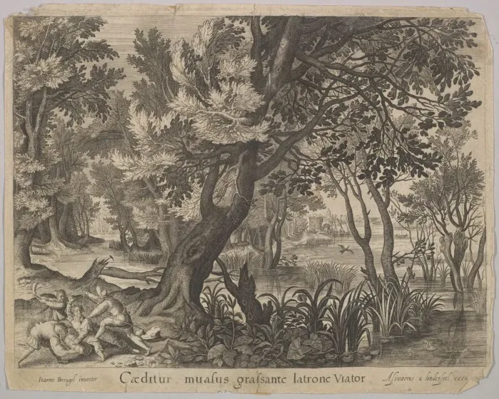Framed Print : The Thieves Robbing the Man from The Good Samaritan. Creator: Assuerus van Londerseel Framed Print : The Thieves Robbing the Man from The Good Samaritan. Creator: Assuerus van Londerseel