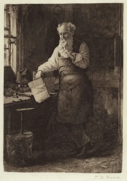 Framed Print : Thinking It Over, 1884. Creator: Thomas Waterman Wood Framed Print : Thinking It Over, 1884. Creator: Thomas Waterman Wood