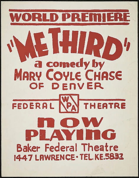 Me Third, Denver, 1936. Creator: Unknown