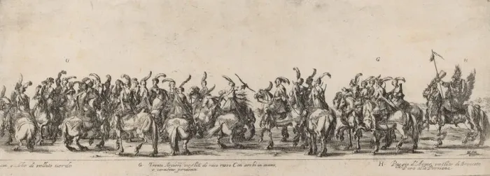 Framed Print : Thirty Archers and Pages, 1633. Creator: Stefano della Bella Framed Print : Thirty Archers and Pages, 1633. Creator: Stefano della Bella