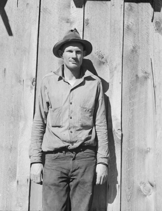 Framed Print : One of the thirty-six members of the Ola self-help sawmill co-op, Gem County, Idaho, 1939. Creator: Dorothea Lange Framed Print : One of the thirty-six members of the Ola self-help sawmill co-op, Gem County, Idaho, 1939. Creator: Dorothea Lange