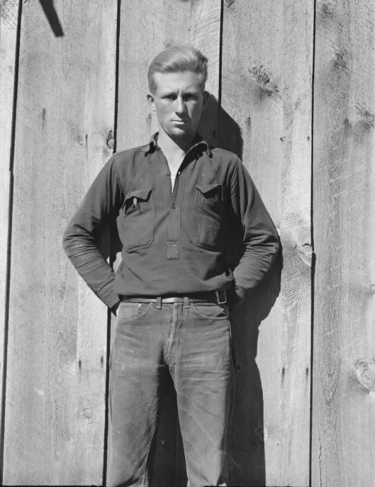 Framed Print : One of the thirty-six members of the Ola self-help sawmill co-op, Gem County, Idaho, 1939. Creator: Dorothea Lange Framed Print : One of the thirty-six members of the Ola self-help sawmill co-op, Gem County, Idaho, 1939. Creator: Dorothea Lange