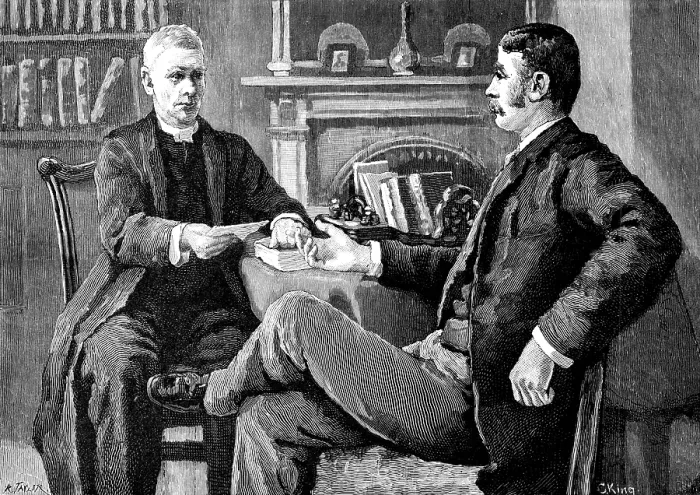 Framed Print : 'This is the communication received this morning'...he placed in his hands the lawyer's letter, 1883 Creator: R Framed Print : 'This is the communication received this morning'...he placed in his hands the lawyer's letter, 1883 Creator: R