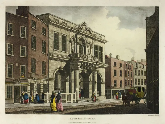 Framed Print : Tholsel, Dublin, published June 1793. Creator: James Malton Framed Print : Tholsel, Dublin, published June 1793. Creator: James Malton