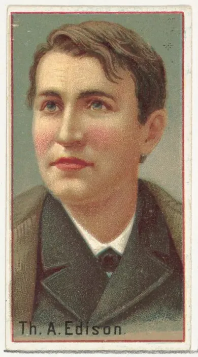 Framed Print : Thomas A. Edison, printers sample for the Worlds Inventors souvenir album (A25 Framed Print : Thomas A. Edison, printers sample for the Worlds Inventors souvenir album (A25