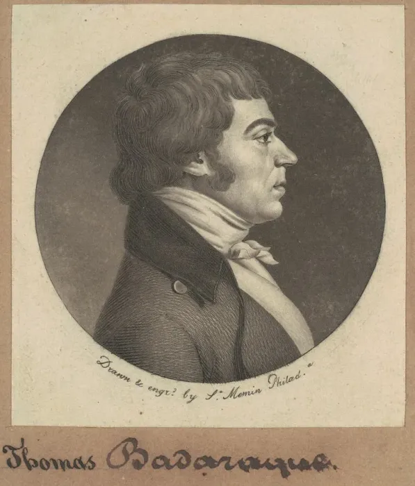 Framed Print : Thomas Badaraque, 1800. Creator: Charles Balthazar Julien Fevret de Saint-Memin Framed Print : Thomas Badaraque, 1800. Creator: Charles Balthazar Julien Fevret de Saint-Memin