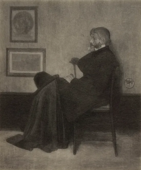 Framed Print : Thomas Carlyle, c1870s. Creator: Henry Wolf