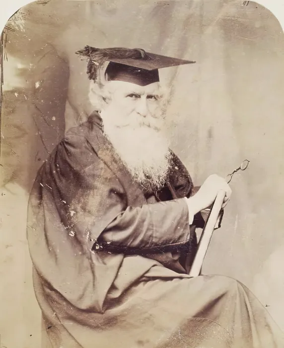 Framed Print : Thomas Combe in Cloak and Mortar Board, from an album compiled by John Everett Millais, 30 June 1860 Creator: Lewis Carroll Framed Print : Thomas Combe in Cloak and Mortar Board, from an album compiled by John Everett Millais, 30 June 1860 Creator: Lewis Carroll