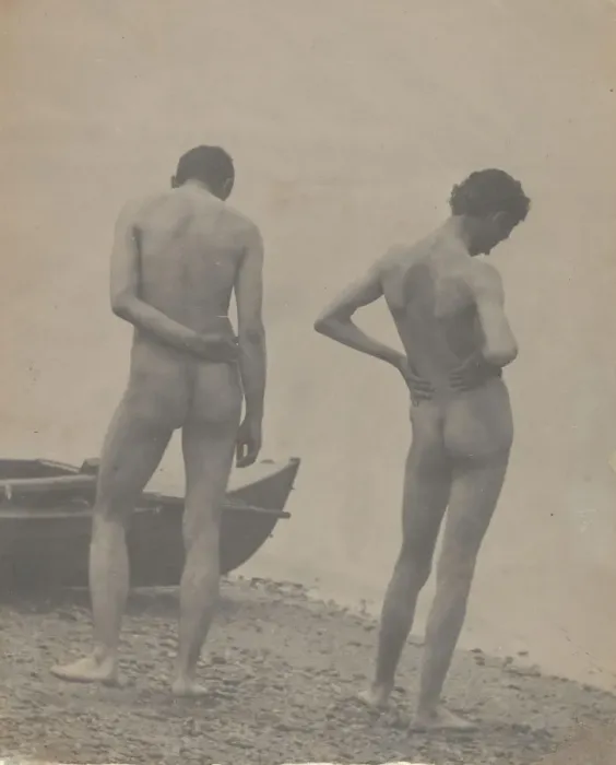 Framed Print : Thomas Eakins and John Laurie Wallace on a Beach, ca. 1883. Creator: Thomas Eakins Framed Print : Thomas Eakins and John Laurie Wallace on a Beach, ca. 1883. Creator: Thomas Eakins