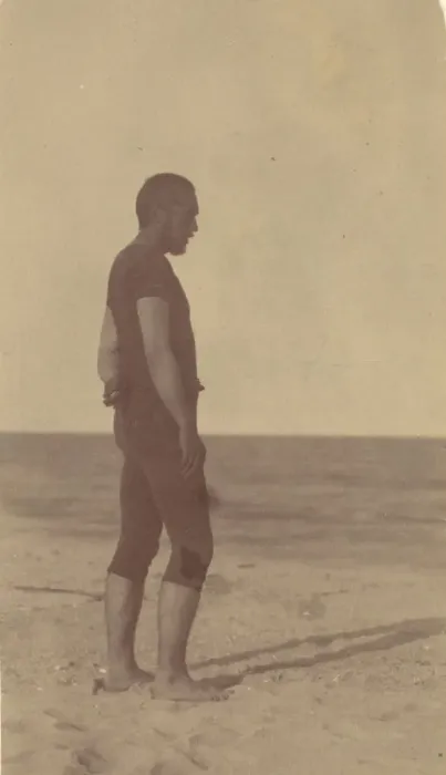 Framed Print : [Thomas Eakins in Swim Suit], 1880s. 1880s. Creator: Thomas Eakins