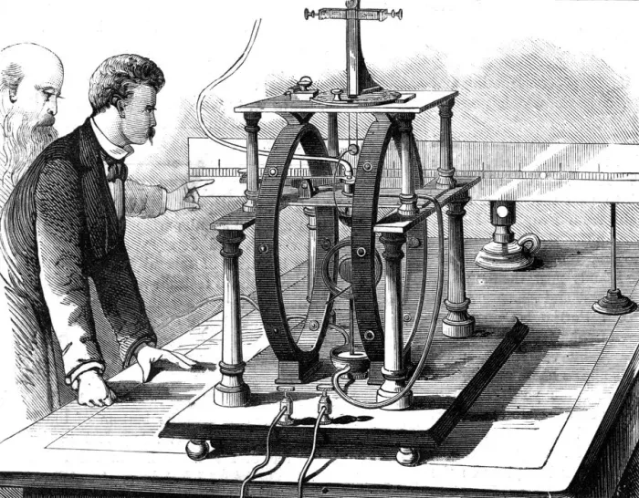 Framed Print : Thomas Edisons improved form of JW Trowbridges electric dynamometer, 1879 Framed Print : Thomas Edisons improved form of JW Trowbridges electric dynamometer, 1879