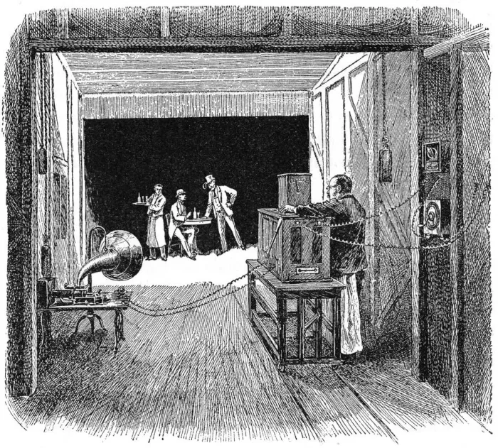 Framed Print : Thomas Edisons Kinetographic Theatre, c1891 Framed Print : Thomas Edisons Kinetographic Theatre, c1891