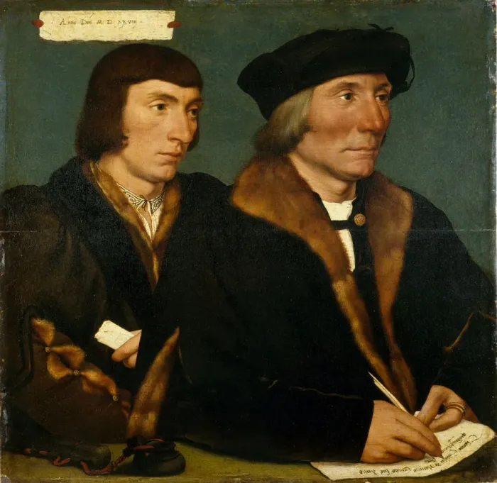 Framed Print : Thomas Godsalve and his Son Sir John, 1528 Framed Print : Thomas Godsalve and his Son Sir John, 1528
