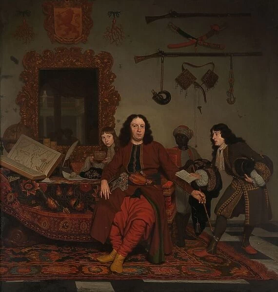 Thomas Hees and his Servant Thomas and Nephews Jan and Andries Hees, 1687. Creator: Michiel van Musscher