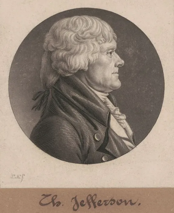 Framed Print : Thomas Jefferson, 1804. Creator: Charles Balthazar Julien Fevret de Saint-Memin Framed Print : Thomas Jefferson, 1804. Creator: Charles Balthazar Julien Fevret de Saint-Memin