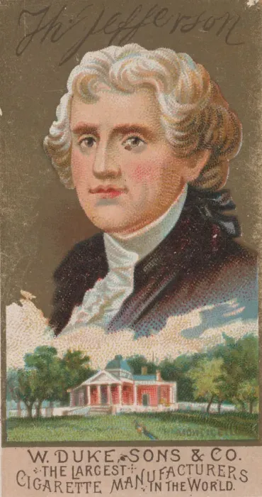 Framed Print : Thomas Jefferson, from the series Great Americans (N76) for Duke brand cigarettes, 1888 Framed Print : Thomas Jefferson, from the series Great Americans (N76) for Duke brand cigarettes, 1888