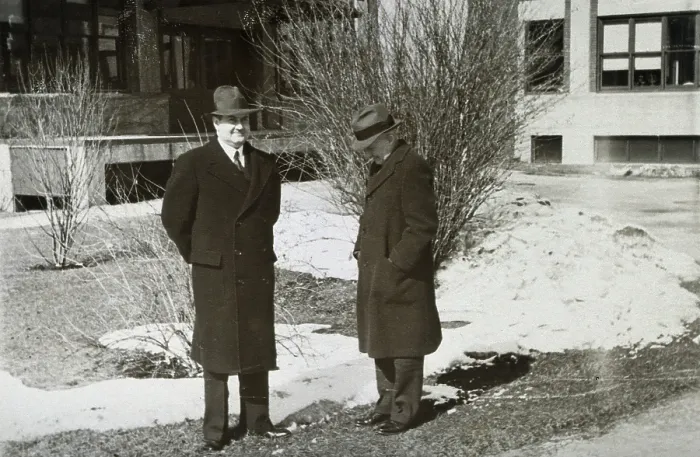Framed Print : Thomas Nevin and Howard B Fonda, c1950s. Creator: Unknown Framed Print : Thomas Nevin and Howard B Fonda, c1950s. Creator: Unknown