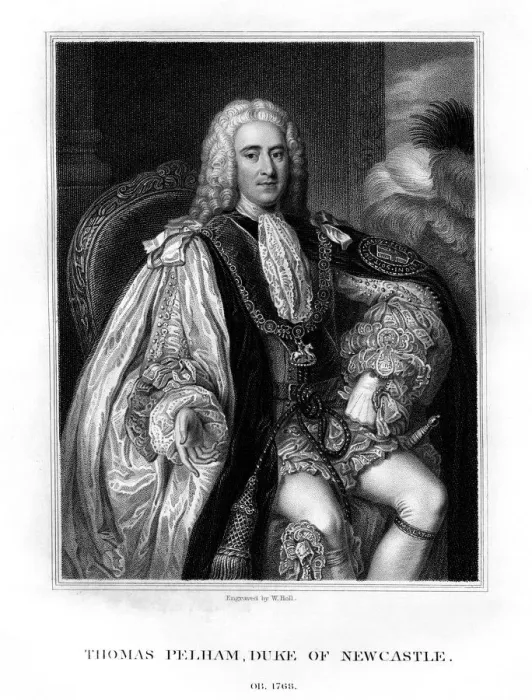 Framed Print : Thomas Pelham-Holles, 1st Duke of Newcastle-upon-Tyne, British Whig statesman, (1831). Artist: W Holl Framed Print : Thomas Pelham-Holles, 1st Duke of Newcastle-upon-Tyne, British Whig statesman, (1831). Artist: W Holl