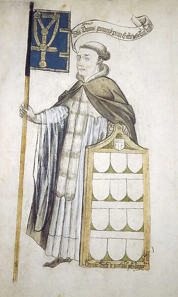 Thomas Pomeroy, Prior of Holy Trinity, in aldermanic robes, c1450