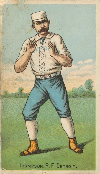 Framed Print : Thompson, Right Field, Detroit, from Gold Coin'Tobacco Issue, 1887 Framed Print : Thompson, Right Field, Detroit, from Gold Coin'Tobacco Issue, 1887