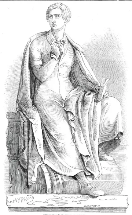 Framed Print : Thorwaldsens statue of Lord Byron, 1845. Creator: W. J. Linton Framed Print : Thorwaldsens statue of Lord Byron, 1845. Creator: W. J. Linton