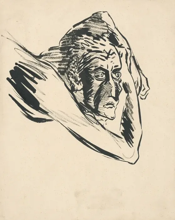 Framed Print : In thought, 1940-1944. Creator: Arnold Peter Weisz-Kubincan