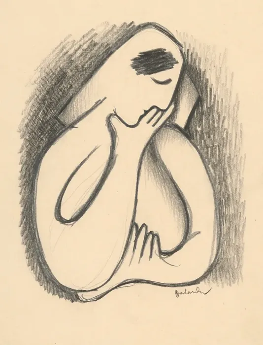 Framed Print : Thoughtful, 1937-1938. Creator: Mikulas Galanda Framed Print : Thoughtful, 1937-1938. Creator: Mikulas Galanda