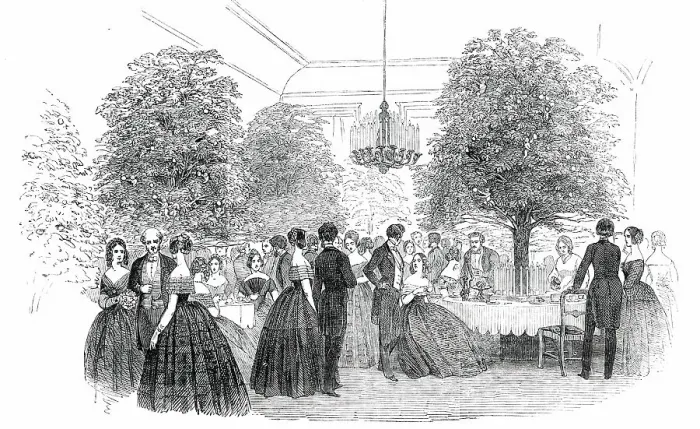 Framed Print : Thr Tea-Room, 1850. Creator: Unknown Framed Print : Thr Tea-Room, 1850. Creator: Unknown