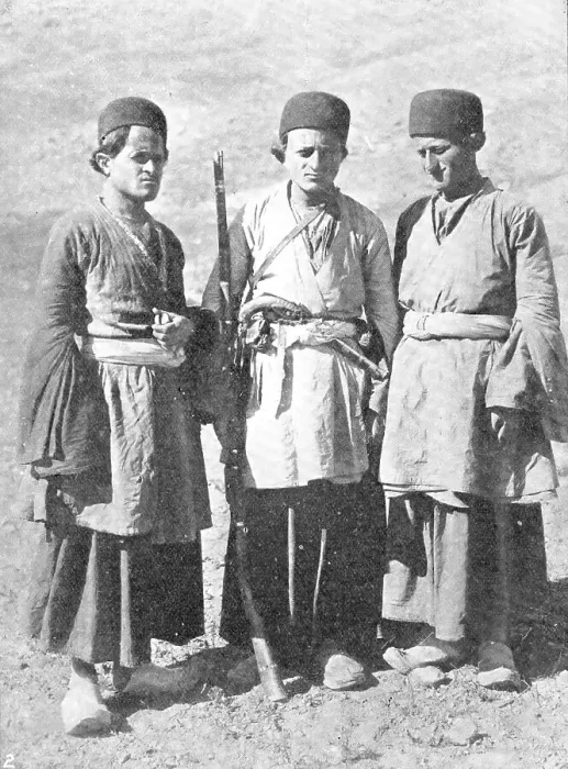 Framed Print : Threateners of Teheran: men who may capture the Shah - three young Bakhtiaris, 1909. Creator: Unknown Framed Print : Threateners of Teheran: men who may capture the Shah - three young Bakhtiaris, 1909. Creator: Unknown