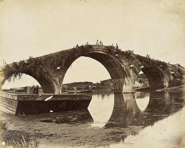 Three-arched Stone Bridge, S. China, 1860. Creator: Felice Beato