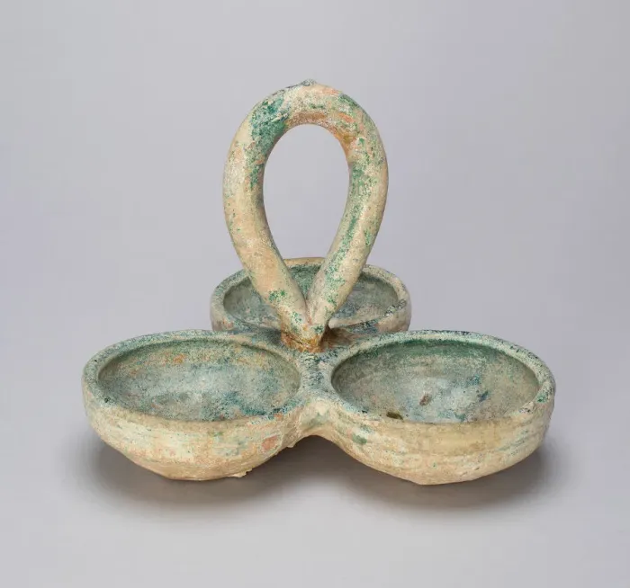 Framed Print : Three-Cupped Dish with Loop Handle, Eastern Han dynasty (A. D. 25-220), 1st century