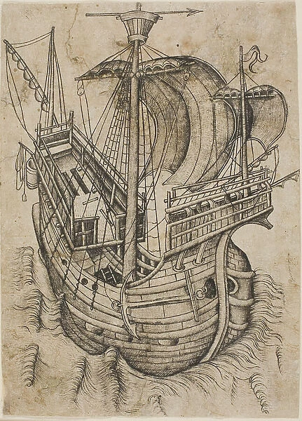 Three-Masted Ship Steering to the Right, c. 1467