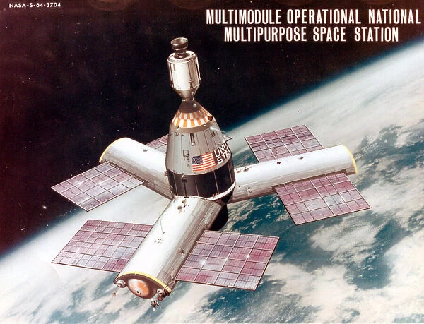 Three-Radial-Module Space Station Concept, 1960. Creator: NASA