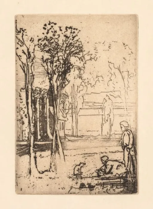 Framed Print : Three-Tree Farm, 1879. Creator: Francis Seymour Haden (British, 1818-1910) Framed Print : Three-Tree Farm, 1879. Creator: Francis Seymour Haden (British, 1818-1910)