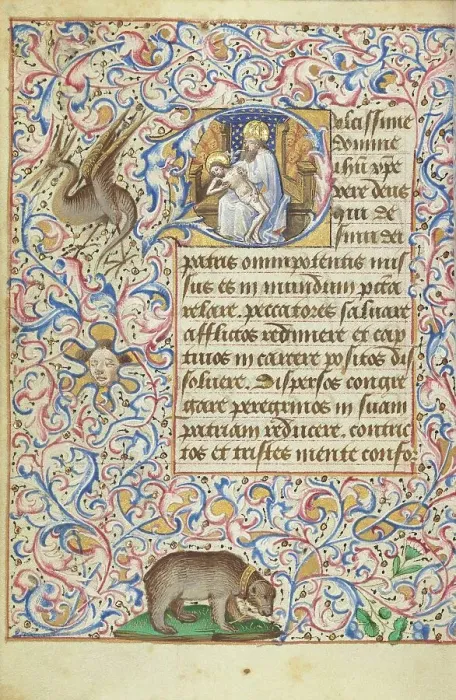 Framed Print : The Throne of Grace Trinity; Hours of Simon de Varie, 1455. Creator: Master of Jean Rolin II Framed Print : The Throne of Grace Trinity; Hours of Simon de Varie, 1455. Creator: Master of Jean Rolin II