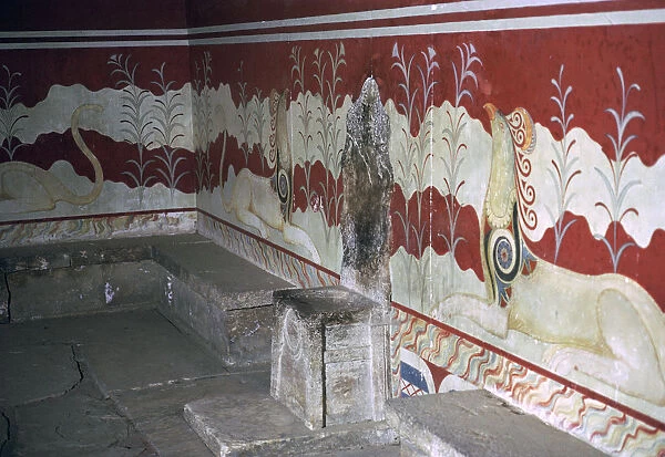 The throne room of the Minoan royal palace at Knossos, c. 21st -14th century BC