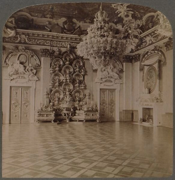 Throne Room, Royal Palace, Berlin, with-plate-laden sideboard and regal decorations