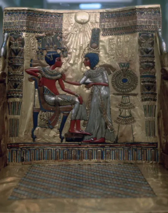 Framed Print : The throne of Tutankhamun, (detail), Egyptian, 18th Dynasty Framed Print : The throne of Tutankhamun, (detail), Egyptian, 18th Dynasty