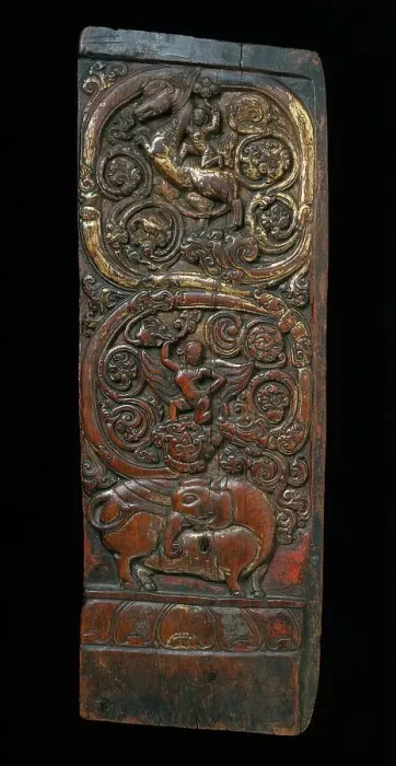 Framed Print : Throneback Panel, 14th century. Creator: Unknown Framed Print : Throneback Panel, 14th century. Creator: Unknown