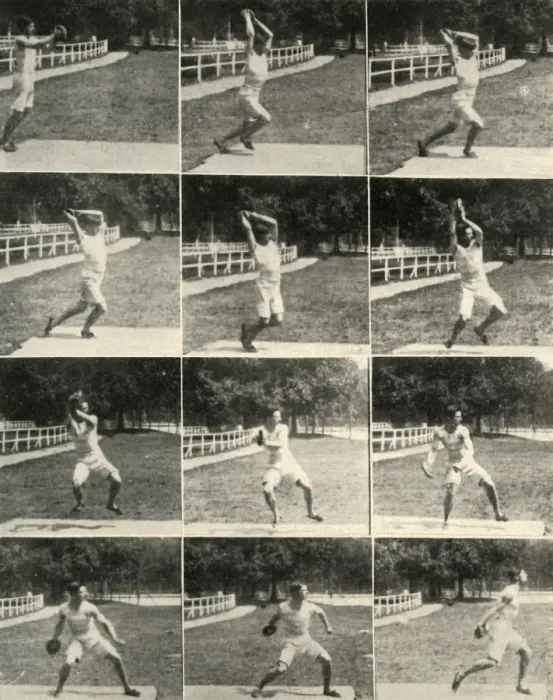 Framed Print : Throwing the discus without turning, 1908. Creator: Unknown Framed Print : Throwing the discus without turning, 1908. Creator: Unknown
