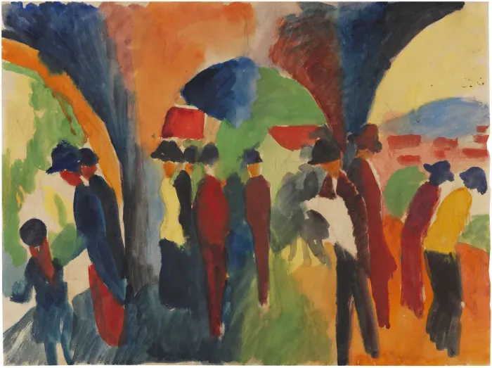 Framed Print : Under Thun Arcades, 1913. Creator: Macke, August (1887-1914) Framed Print : Under Thun Arcades, 1913. Creator: Macke, August (1887-1914)