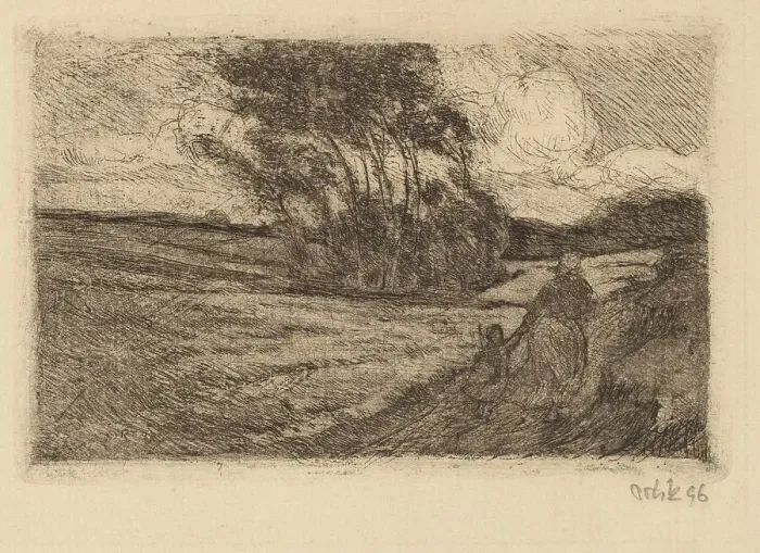 Framed Print : Thunderstorm (Small), 1896. Creator: Emil Orlik Framed Print : Thunderstorm (Small), 1896. Creator: Emil Orlik